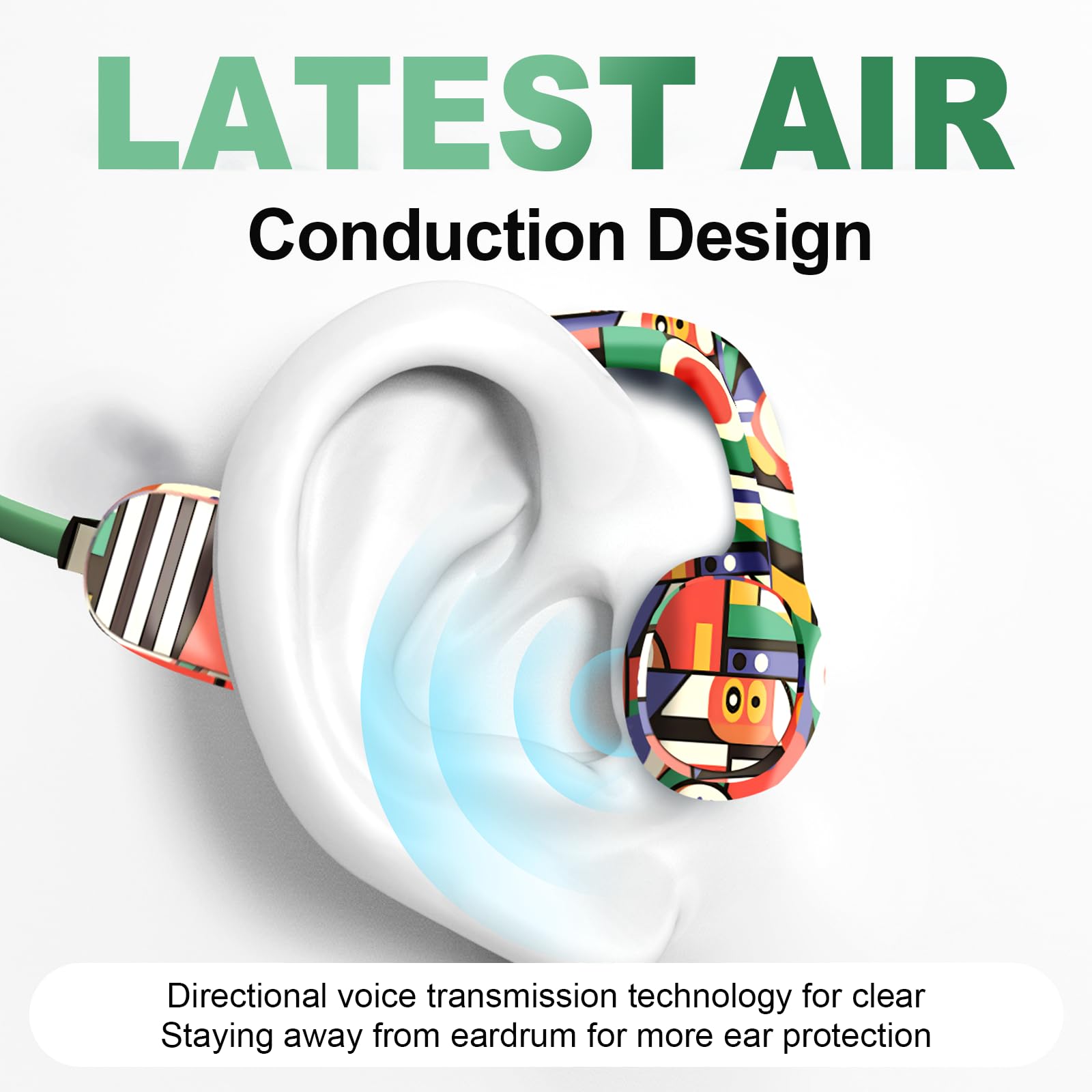 Mehomeli Cuffie per bambini, Bluetooth 5.2 a conduzione d'aria, auricolari aperti, limitazione del volume 85 dB, colore giallo