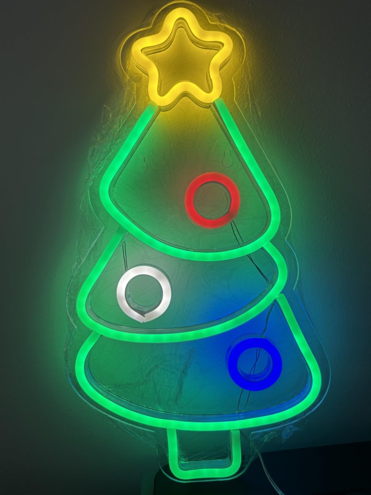 Boule de Noël néon de 40 cm de haut lumineuse LED pour votre décoration de fête extérieure