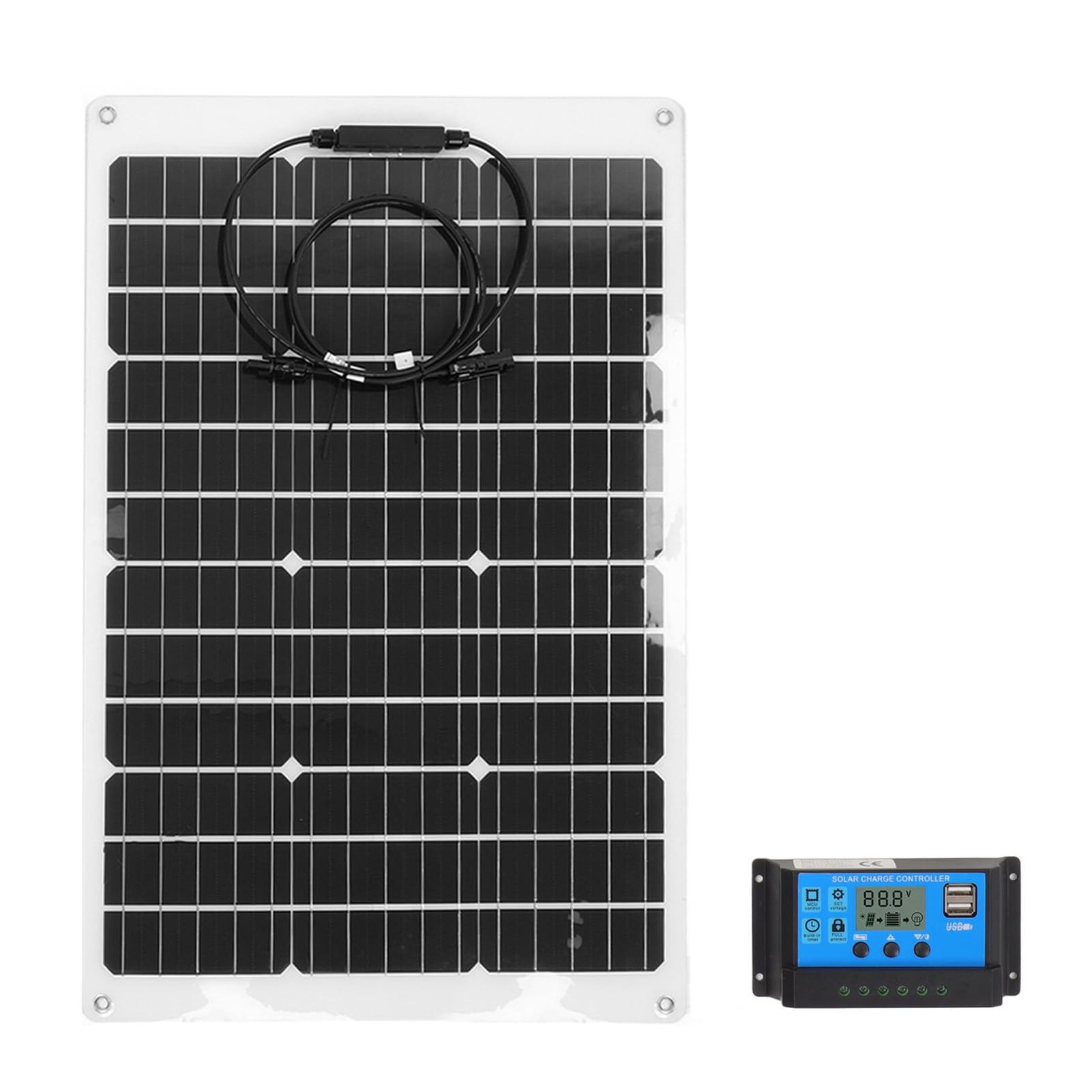 Keenso Kit de Panel Solar Flexible, 70W para Sistemas Fotovoltaicos