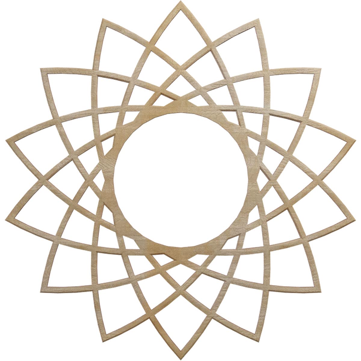 Ekena Millwork 18"OD x 6 7/8"ID x 1/4"T Eleanor Wood Fretwork Pierced Ceiling Medallion, Hickory