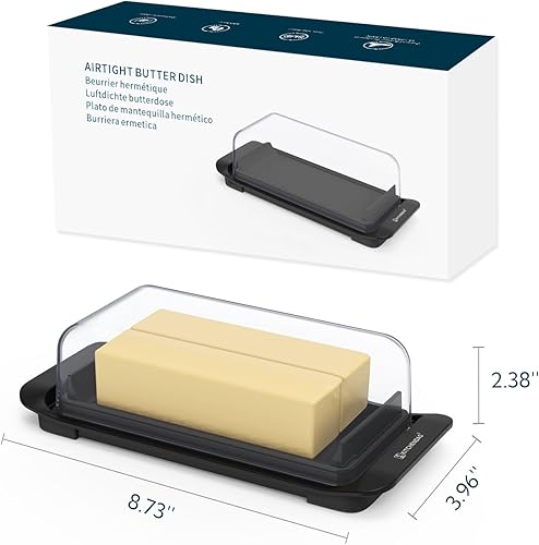 Miniatura 7 de KITCHENDAO Mantequillera hermética con tapa para encimera y refrigerador, apto para lavavajillas, sin BPA, ancho de plástico para 2 palitos, costa