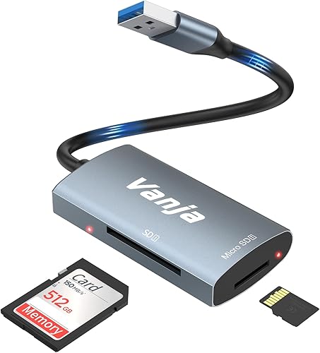 Lector de tarjetas SD USB, adaptador de tarjeta micro SD USB 3.0, adaptador de tarjeta SD a USB, lector de tarjetas de memoria, lector Vanja SD para