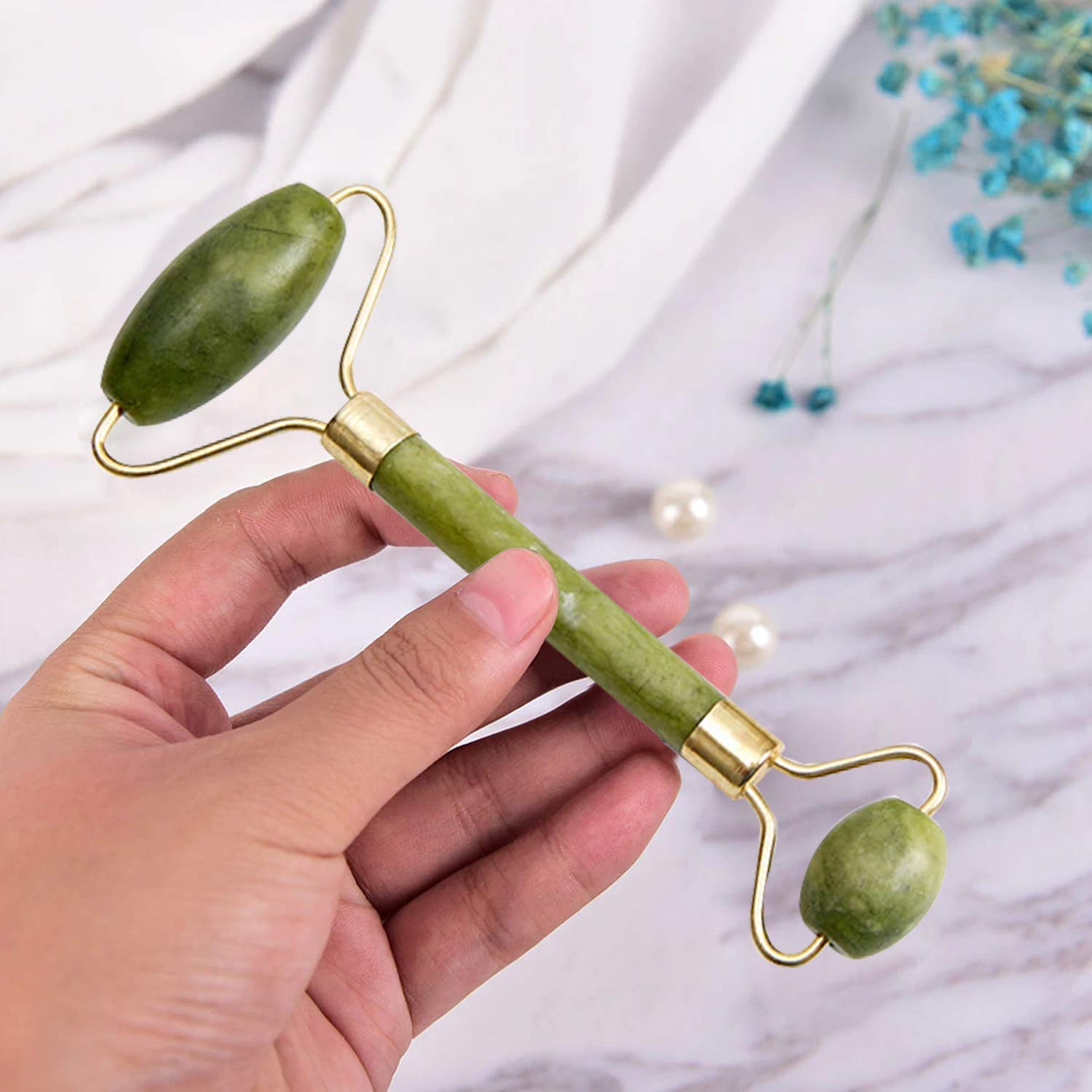 ORILEY OR-4 Jade Roller Natural Himalayan Stone Facial Massager Double Sided Toning Firming Face Neck Massage Tool (1 Pc) 4