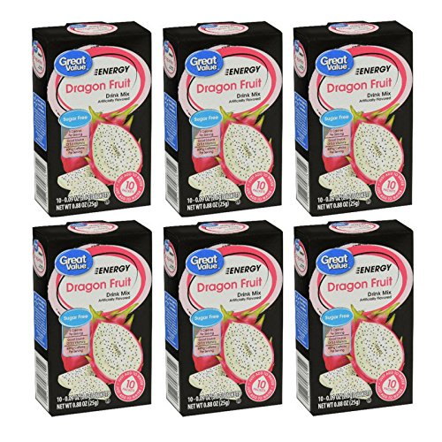 Great Value Energy Drink Mix (Dragon Fruit, 10 ct, Pack of