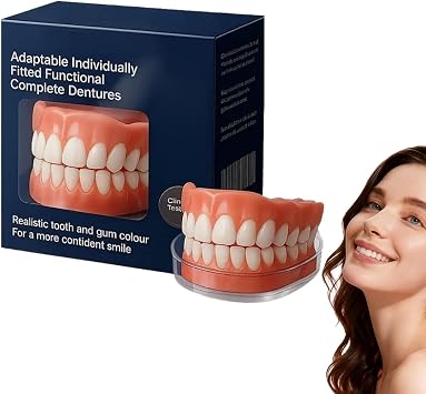 2026 New Functional Dentures, Silicone Full Dentures, Soft Denture Reline Kit, Natural-Looking, Soft and Comfortable, Silicone Full Dentures 1 Set