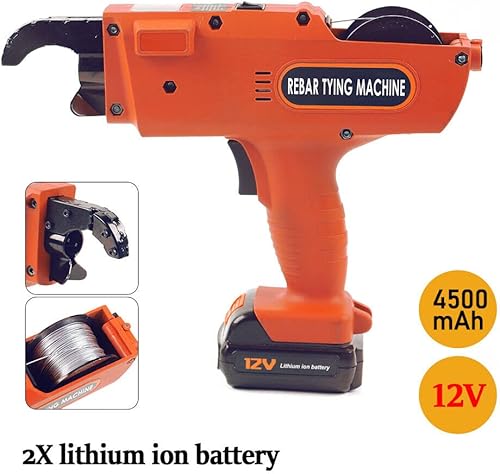 Miniatura 3 de MuChaIOAK Máquina automática de atar barras de refuerzo, 0.315-1.339 in 12V Pistola de nivel de barras de refuerzo de mano con eléctrico y 2