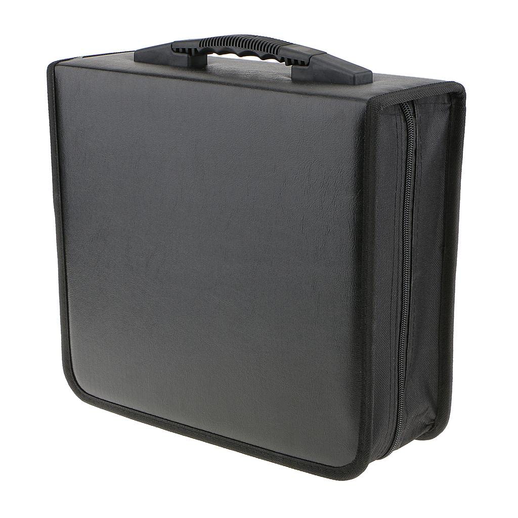 400Disc Uchwyt CD Etui DVD Przechowywanie Portfel VCD Organizer Czarna torba ze skóry PU