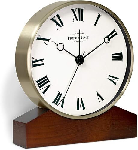 Miniatura 8 de PresenTime & Co Lewis Mantel Alarm Clock, 5.5 x 5 inch, Tabletop Clock, Silent, Arabic Numeral, Bronze Color