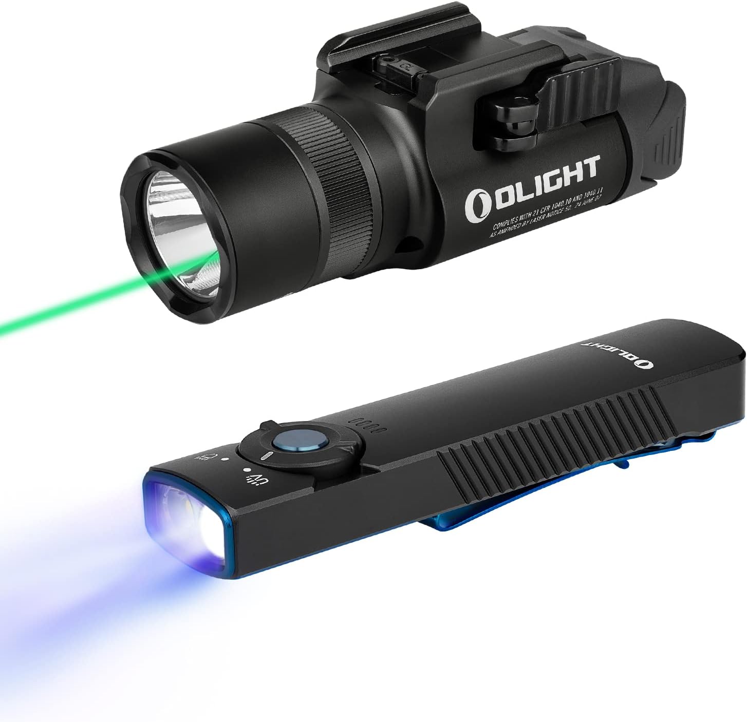 OLIGHT Baldr Pro R 1350 Lumens Magnetic USB Rechargeable Tactical Flashlight, Bundled with Arkfeld UV 365nm Black Light with 1000 Lumens White LED Flashlight