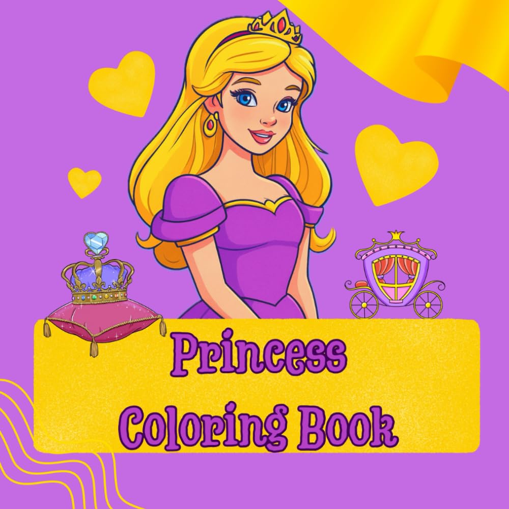 Princess Coloring Book: Fun and Easy Pages for Girls (Explore & Color Series)