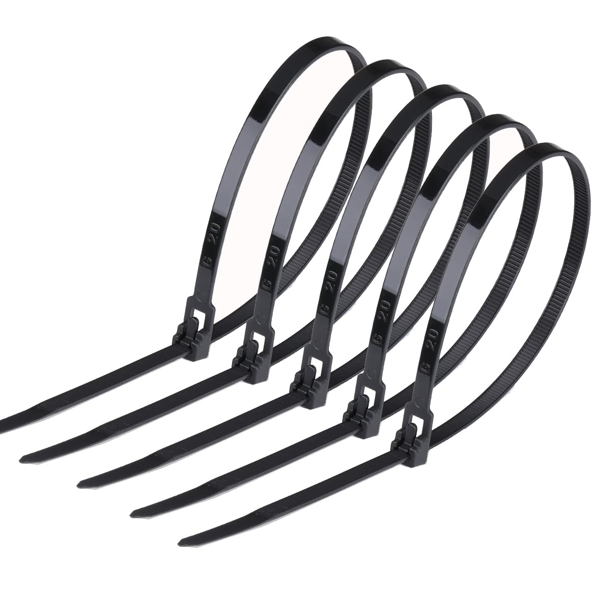 Rluobo 100 Stück Kabelbinder 150mm x 4,8 mm, UV Beständig, Schwarz Set für Kabelmanagement, Gartenarbeit, im Büro, Wohnen und Werkstätten