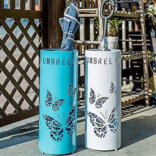 ZJYWMM Ruimtebesparende Organizer Metalen Paraplu Emmer met ronde bodem, Grote Capaciteit Paraplu Houder Rack voor Kantoor, Thuis, Appartement, Hotel (Kleur: WIT) - Afbeelding 5