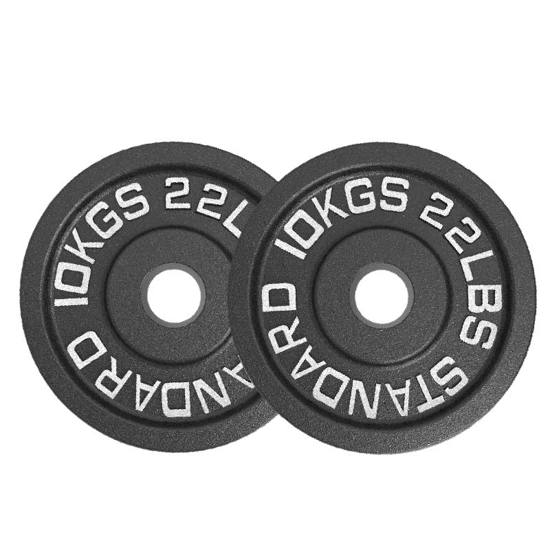 Cast Iron Olympic Weight Plates with 2 Inch Hole for Powerlifting Deadlifts and Strength Training, Solid Black Finish, Pairs 1.25kg to 25kg and Sets 45kg to 250kg (10 kg - Pair)