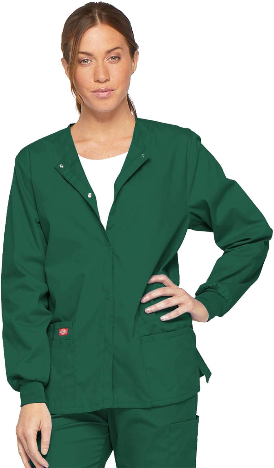 Dickies EDS Signature Scrubs for Women, Snap Front Scrub Jacket in Soft Brushed Poplin 86306