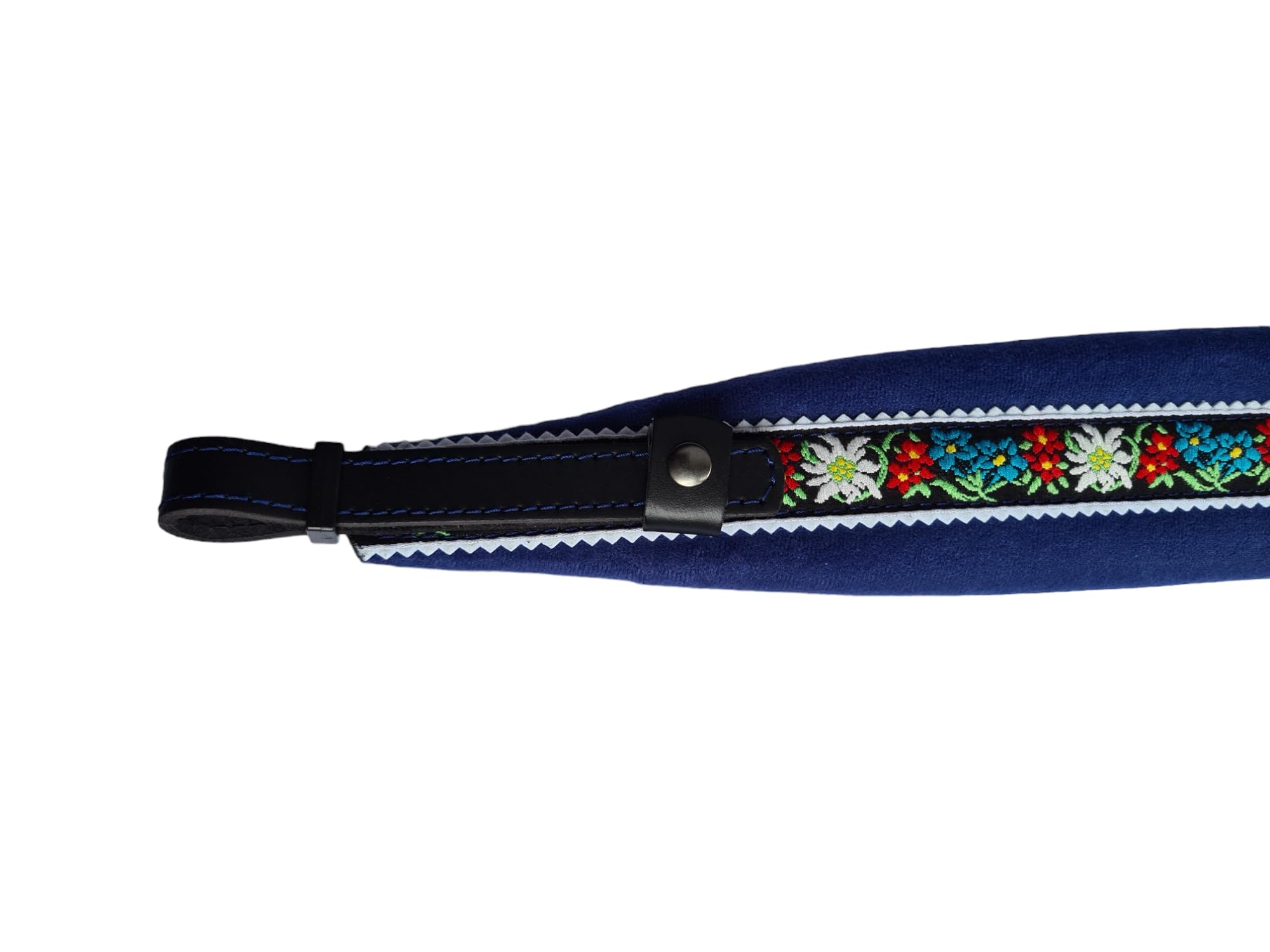 Generisch Steirische Harmonika Riemen Profi – Edelweiss Blau – gepolsterte, verstellbare Trageriemen für Erwachsene – bequeme Schultergurte – hochwertiges Zubehör für Harmonikaspieler & Volksmusik