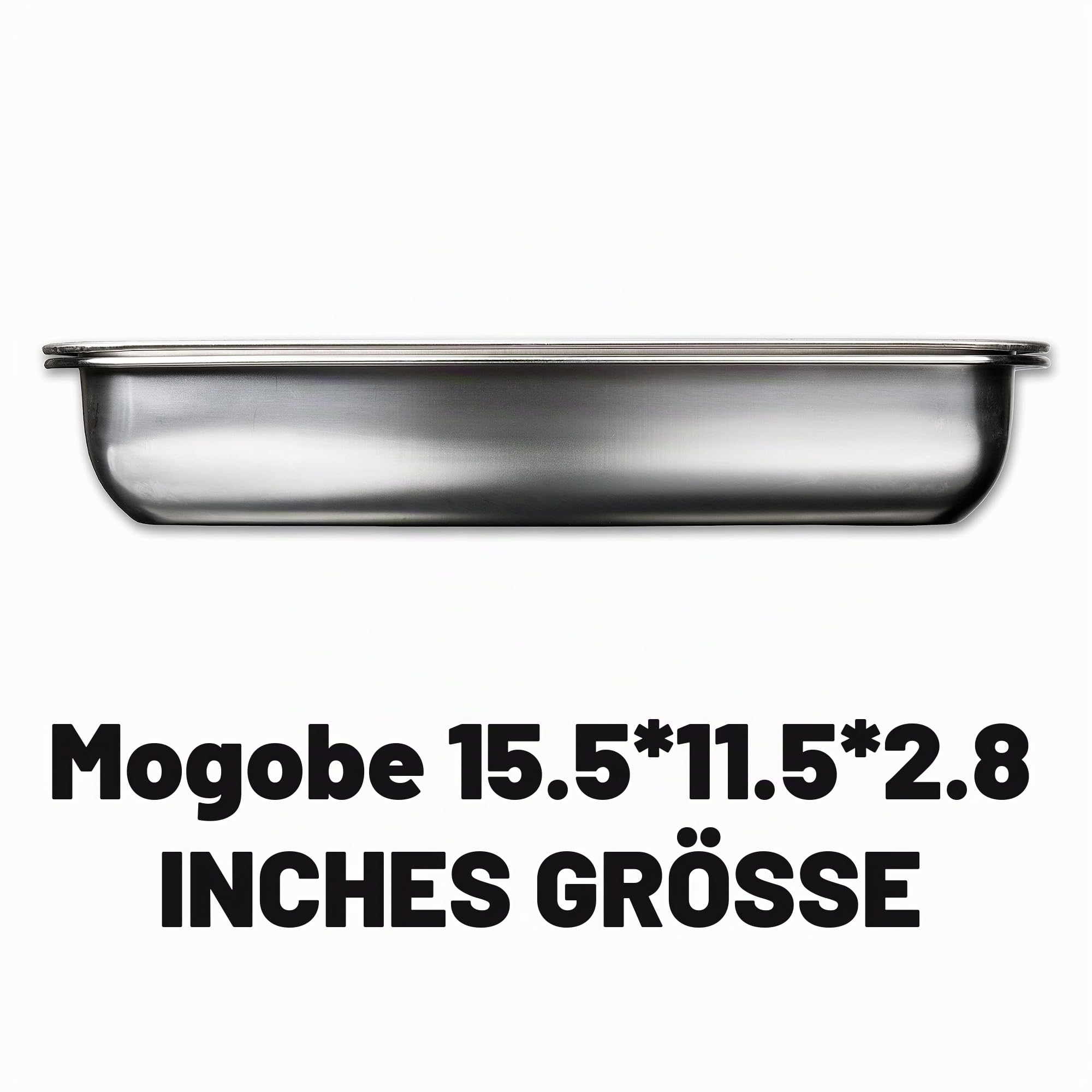 Zierleiste, aus Edelstahl mit abnehmbarem 150-Mikron-Sieb, Größe in 39,4 x 29,2 cm