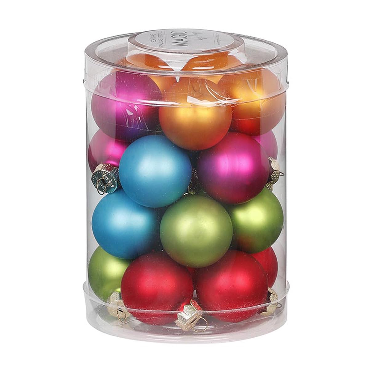 Feiermeier Weihnachtskugeln aus Glas Mille Fiori – 3 cm, bunt gemischt, 20er Pack