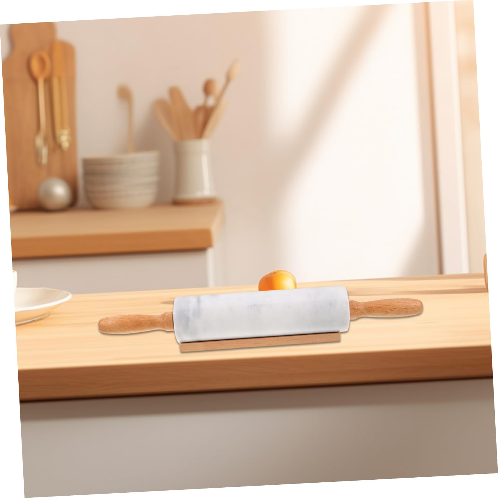 MAGICLULU 3 Piezas Rodillos de Mármol para Masa Rodillo Ergonómico Resistente y Antiadherente para Repostería Fondant Pizza y Pan Herramienta de Cocina Doméstica