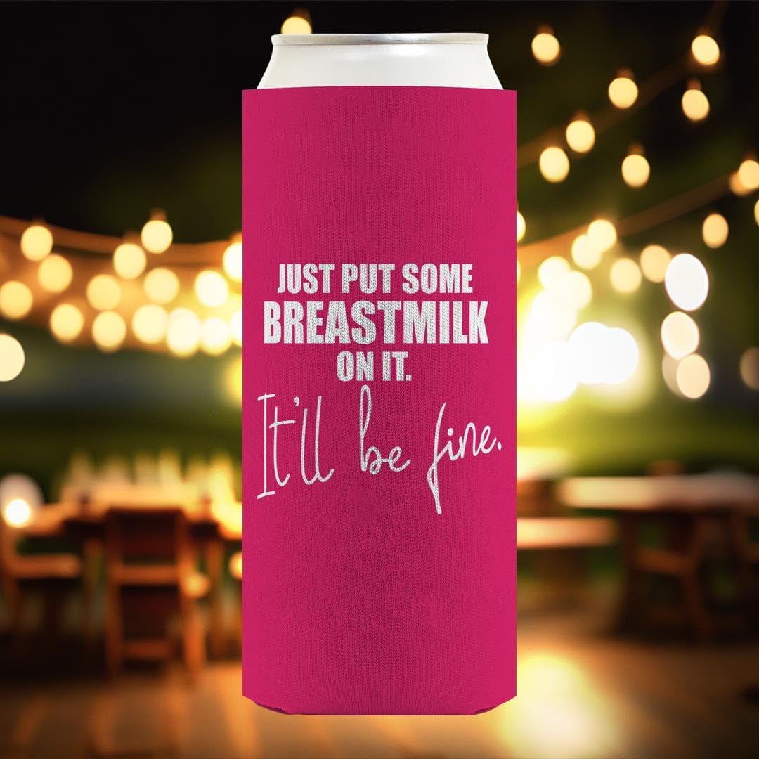 Breastfeeding Gifts Just Put Breastmilk On It 24-Pack Ultra Slim Can Drink Thermocoolers Party Pack