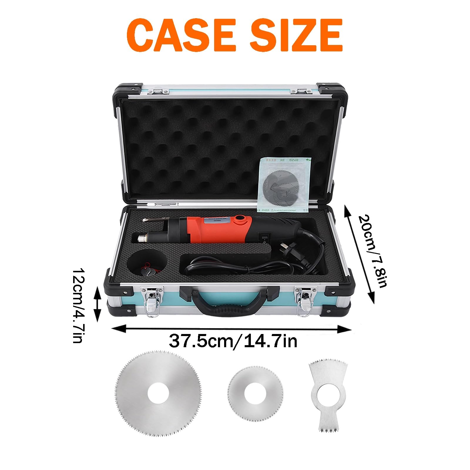 Medizinischer elektrischer Gipssäge-Gummschneider, 12500 U/min Geschwindigkeitsverstellbarer orthopädischer Gipsschneider, orthopädisches Sportmedizin-Chirurgiewerkzeug mit 3 Sägeblättern Gips(Red)