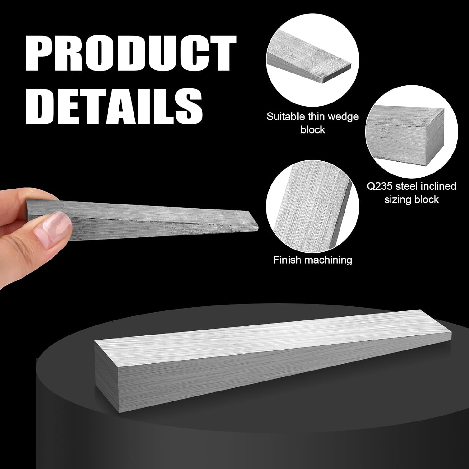 12 Pcs Flange Wedge 1/2" x 3/4" x 4" Stainless Steel Beveled Washers Right Angle Wedges Corrosion Resistant Spreading Flanges Triangle Tool Strong Welding Wedge Metal Shims for Lathe Machine Equipment