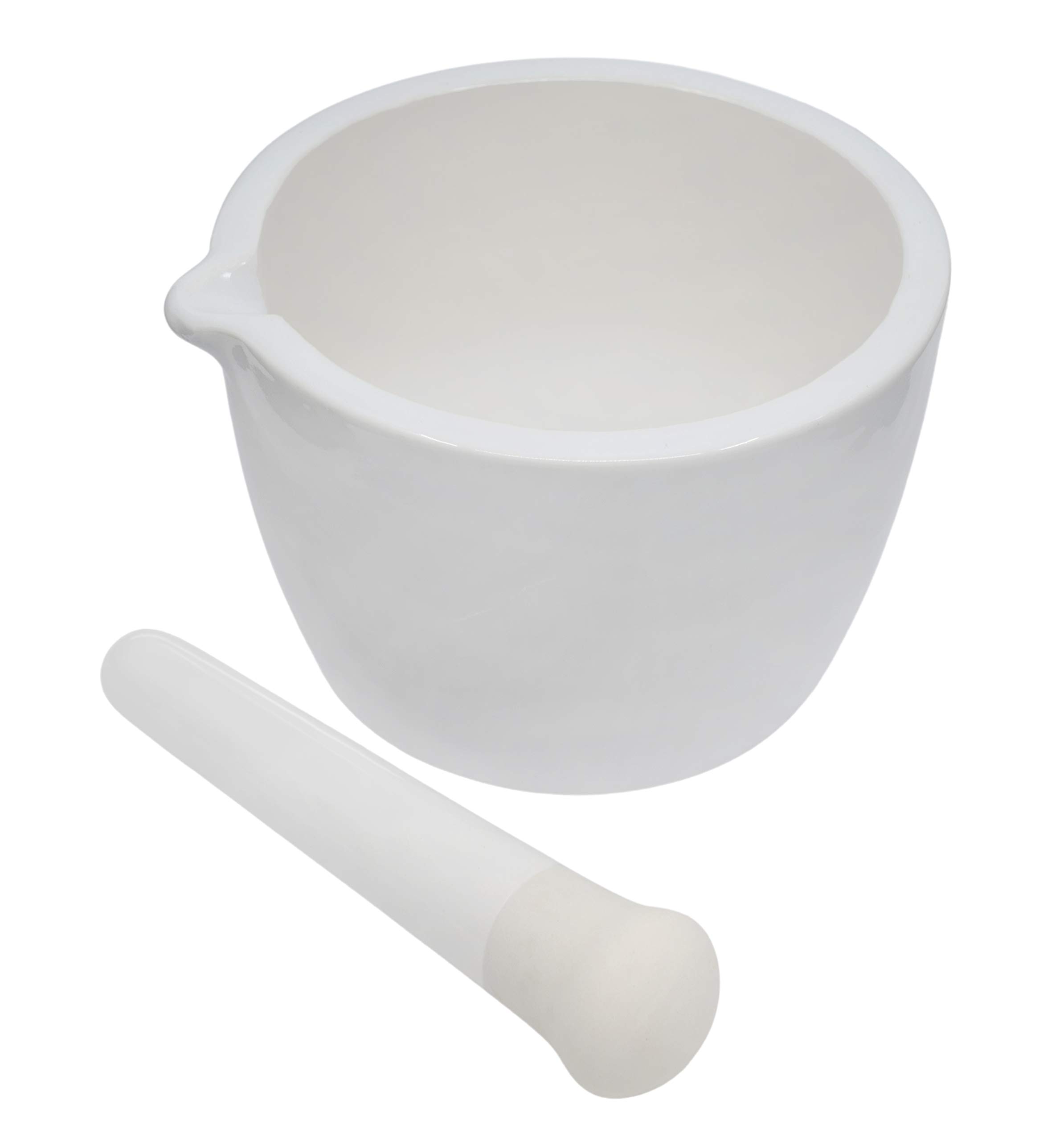 Mortaio & pestello in porcellana, spessore parete, diametro esterno 170 mm (17,1 cm) strutturato ciotola e beccuccio – 750 ml (708,7 gram)