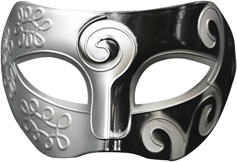 Silver Retro Gladiator Halloween Party Masks Man Woman Children Masquerade Mask (2pcs retro mask $8.95) by HEY