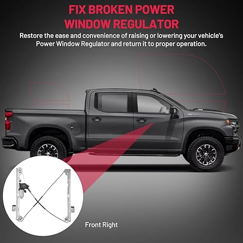 Vista 134 de BDFHYK 741-645 Elevalunas eléctrico con motor para automóvil delantero derecho del pasajero para Chevy Silverado, Tahoe, Suburban, Avalanche