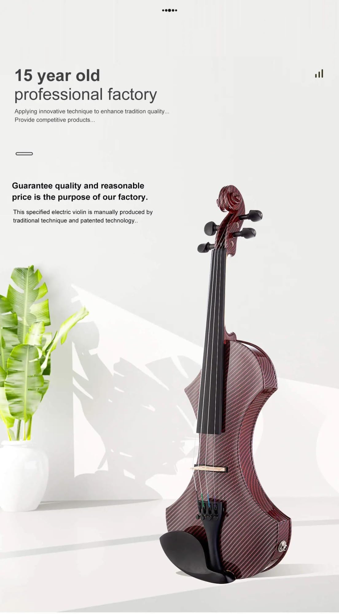Violine 4/4 Größe Elektrische Violine, Korpus Aus Fichte(Style 3)