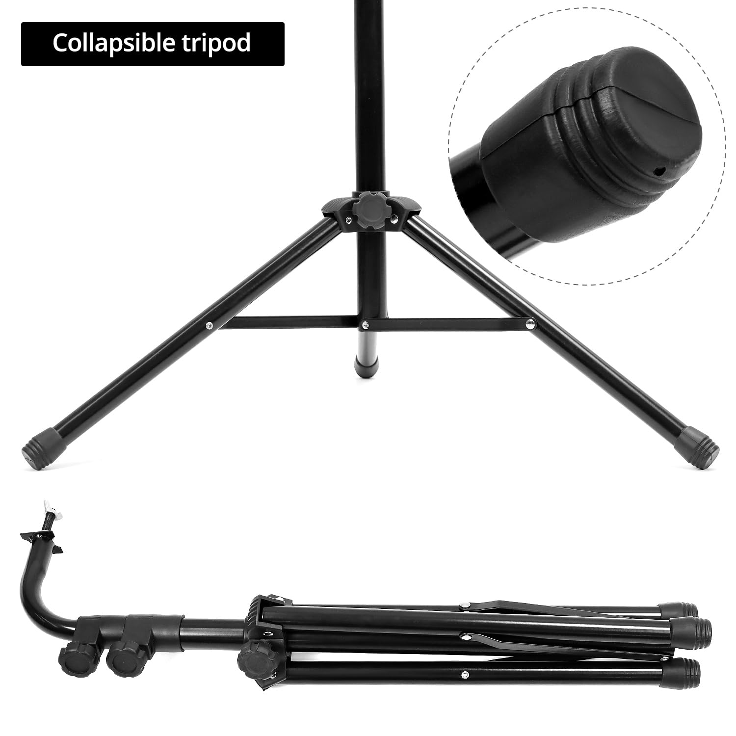 QWORK 36 Töne, 36 Töne, 36-Bar Chimes mit 0,7-1,3 m verstellbarem Montageständer – Crisp Sound Chrome Glocken, zusammenklappbarer Stativfuß, geeignet für Schule, Chor und Bands