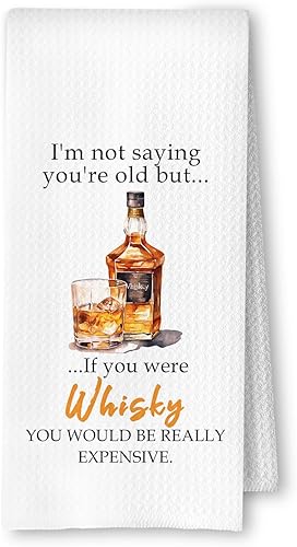 Miniatura 24 de Juego de 2 Toallas de Cocina de Vino, Regalos de Vino para Mujeres Amantes, Toallas de Platos Té Bar para Bartender Decoración de Cocina, Regalos