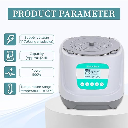 Miniatura 2 de Agitador magnético de baño de agua digital Calentador termostático Dispositivos de calefacción eléctrica Revestimiento de acero inoxidable 2.4L