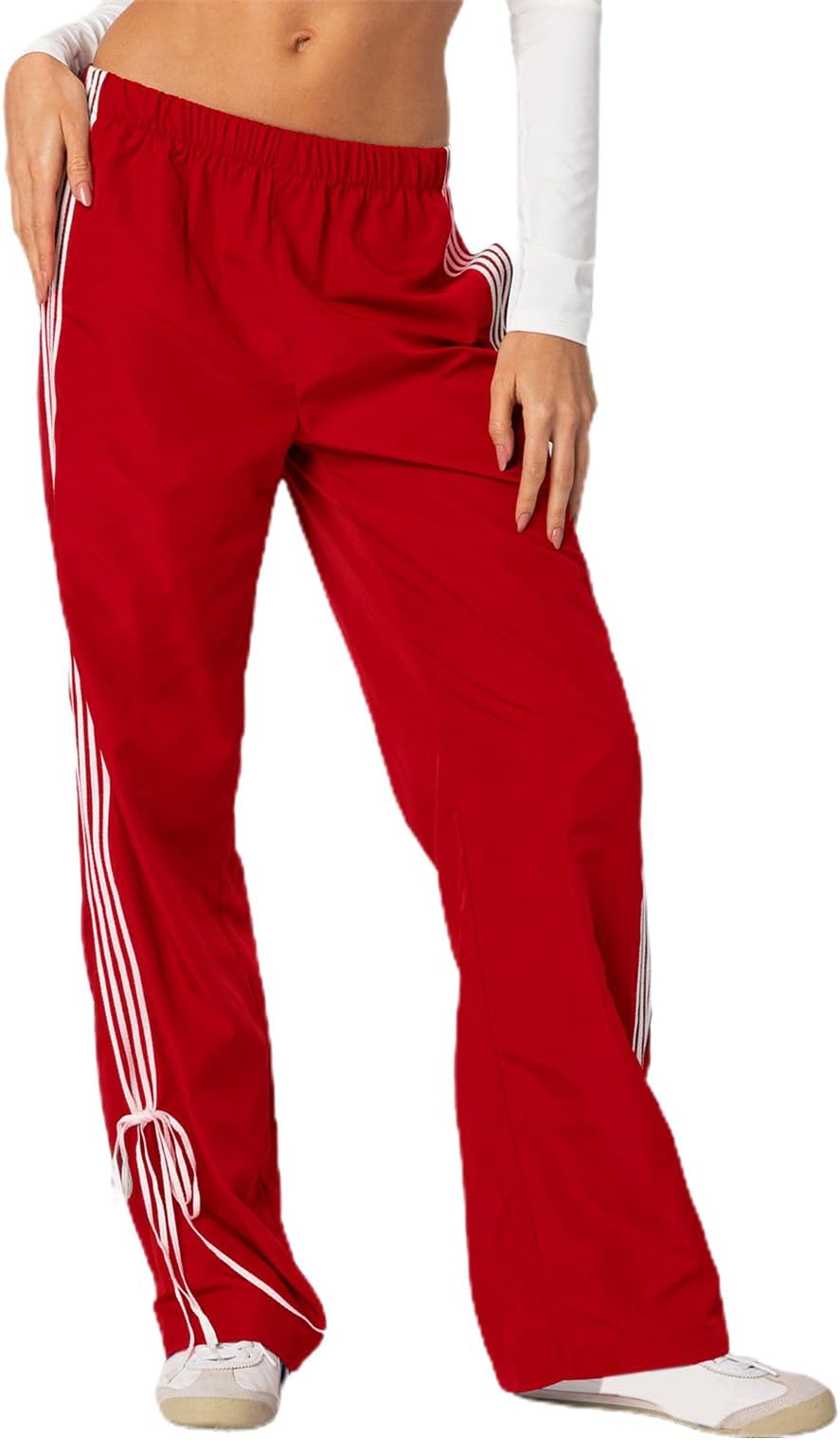 adidas red track pants womens