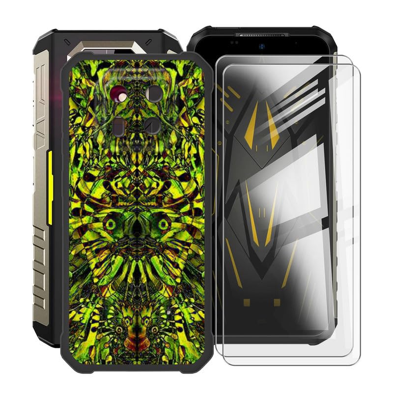 Case for Ulefone Armor 22 (6.58") with [2 x Tempered Glass Protective Film], Black Soft TPU Bumper Cover Slim Shockproof Silicone Phone Case for Ulefone Armor 22 - Green Goblin