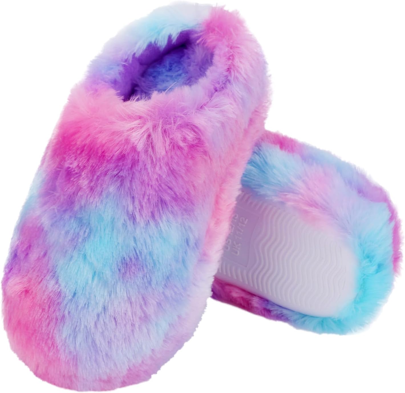 Girls Fluffy House Slipper Cozy Plush Slip-on Bedroom Shoes Toddler Kids Warm Memory Foam Indoor Slippers for Winter