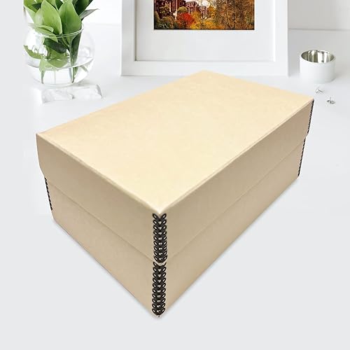Miniatura 8 de Lineco, Caja de fotos con tapa con bisagras color tostado de 5.5 x 7.75 x 12 pulgadas, libre de ácidos. Capacidad para hasta 1100 fotos de 4 x 6 o 5