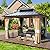 RICHRYCE 11' x 13' Solid Wood Gazebo, Hardtop Gazebo Plastic Sprayed Metal Roof Outdoor Gazebo Canopy Double Vented Roof Pergolas Wood Frame with Netting and Curtains for Garden, Patio, Lawns, Parties