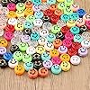 ZesNice Smiley Kralen, 200 Stuks Schattig Blij Gezicht Kralen voor het Maken van Armbanden, Kleurrijke Kralen met 7M…