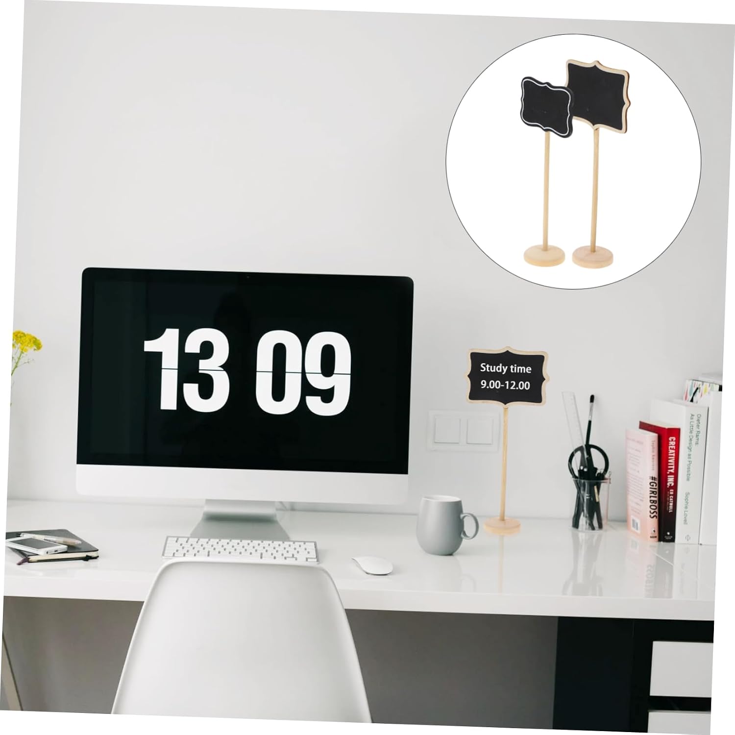 Xmas 16pcs Small Standing Chalkboard Decor Birch Message Board