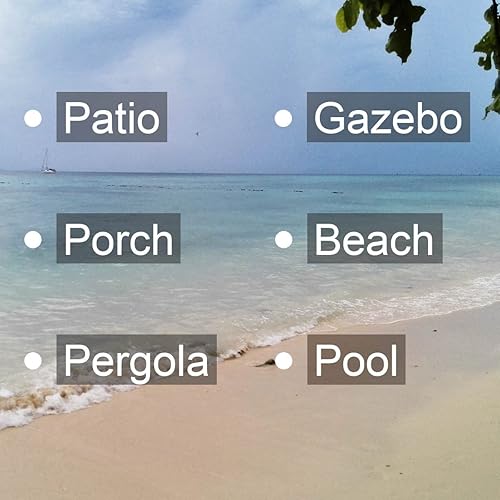 Miniatura 7 de LA PALMA Cortinas impermeables para exteriores, bloqueo de luz solar, aislamiento térmico, cortinas de privacidad con ojales para patio, porche,