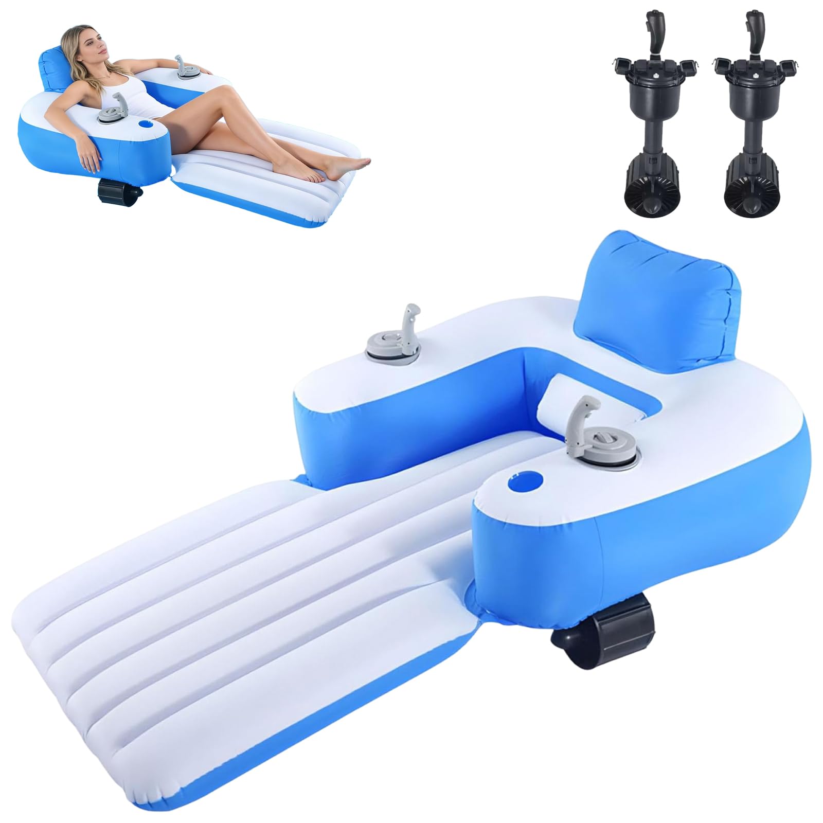 Comodo galleggiante per piscina motorizzato con telecomando, acqua galleggiante per prendere il sole, poltrona a sdraio gonfiabile per piscina, per il relax all'aperto sulla spiaggia del lago in pisci