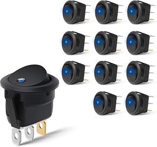 TERRIFI 12V Blue Round Toggle LED