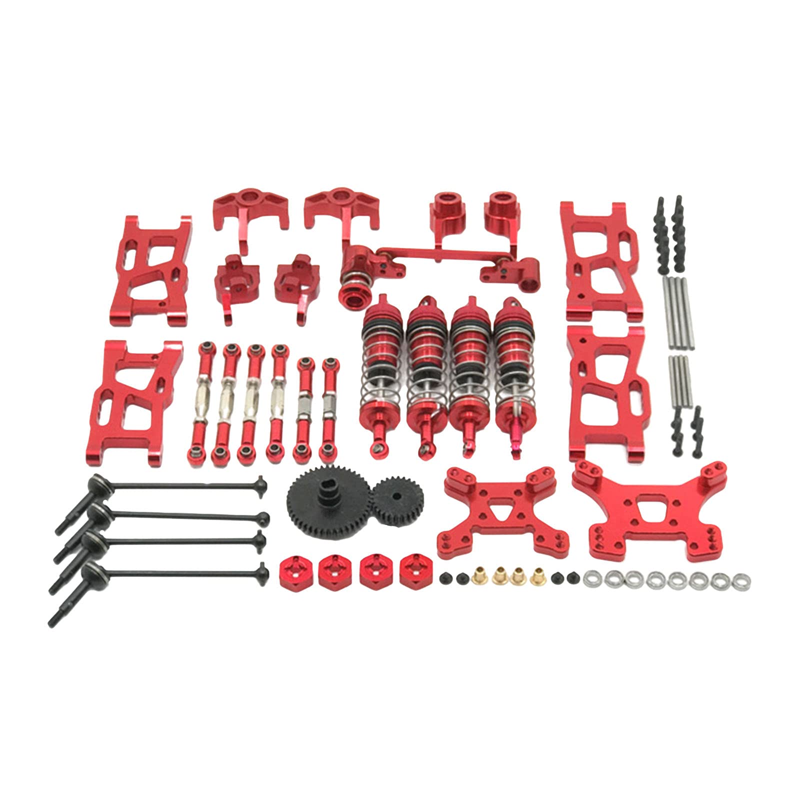 Sharplace 1/12 1/14 RC Auto Ersatzteile,Komplettset,Metall Upgrade Teile für WLtoys 144001 124019 - rot