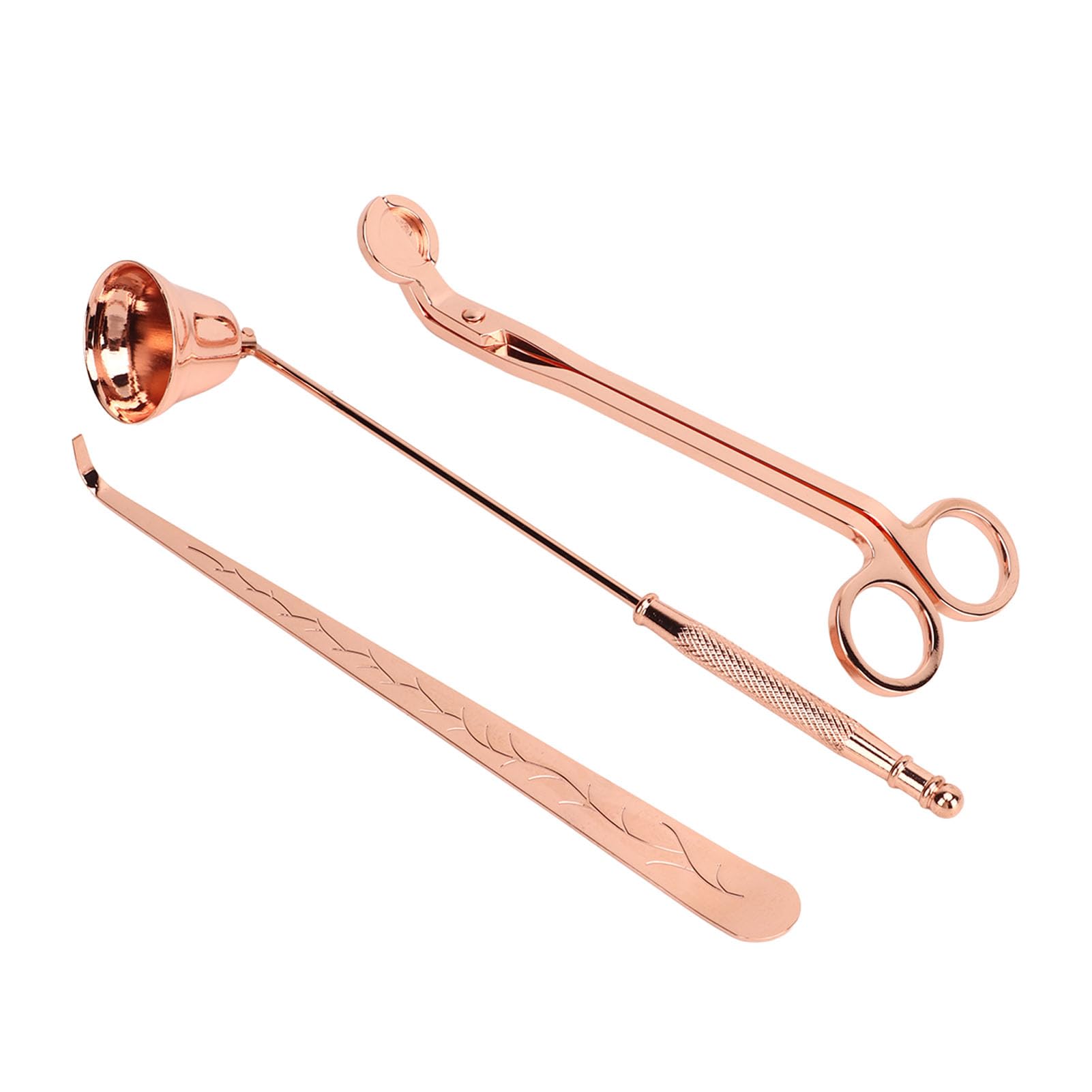 Cortador de mechas de velas de acero inoxidable en oro rosa con acabado de alta calidad