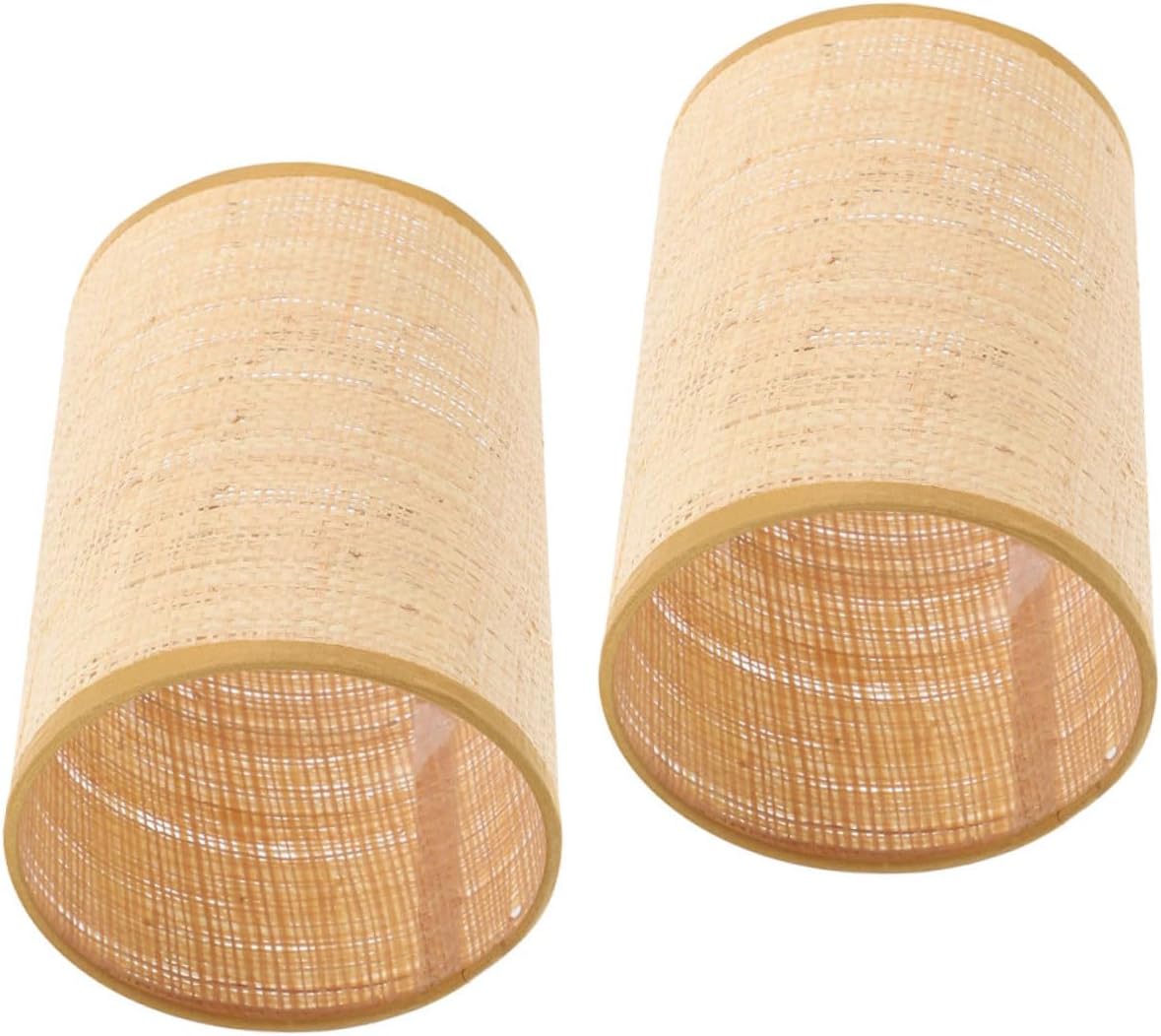 2pcs Rustic Lampshade Replacement Woven Ceiling Light Fixtures Pendant Lamp Shades Decorative Chandelier Shade for Living