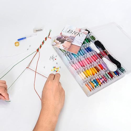 Miniatura 6 de Juego de 962 pulseras de la amistad con caja de almacenamiento, 110 colores de hilo de bordado y 800 cuentas, 52 herramientas de punto de cruz,