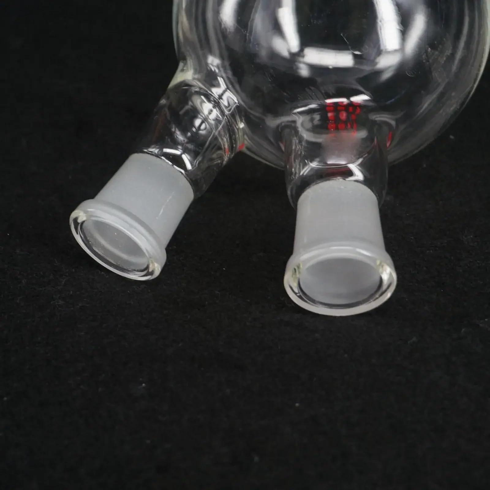 Matraz de vidrio de alto contenido en borosilicato Frasco de ebullición de laboratorio de fondo redondo de 2 cuellos de vidrio de borosilicato de 500 ml, varios tamaños de juntas(24-29 and 24-29)