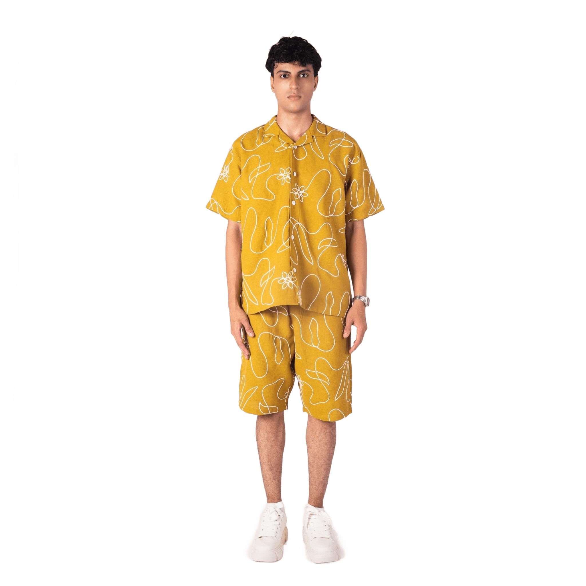 MUSTARD EMBROIDERED CO-ORD SET| Comfortable & Stylish Clothing | Soft Fabric | Breathable Fit-image-3