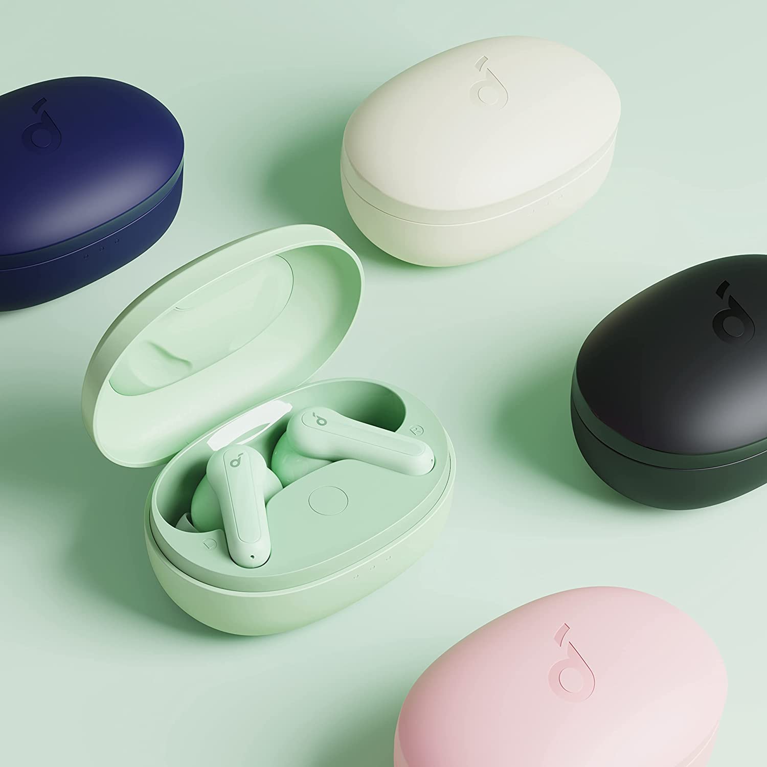 soundcore by Anker Life P2 Mini True-Wireless Earbuds In-Ear Kopfhörer, 10mm Audiotreiber, intensiver Bass, EQ, Bluetooth 5.2, 32 Std Akku, Aufladen mit USB-C(Grün)(Generalüberholt)