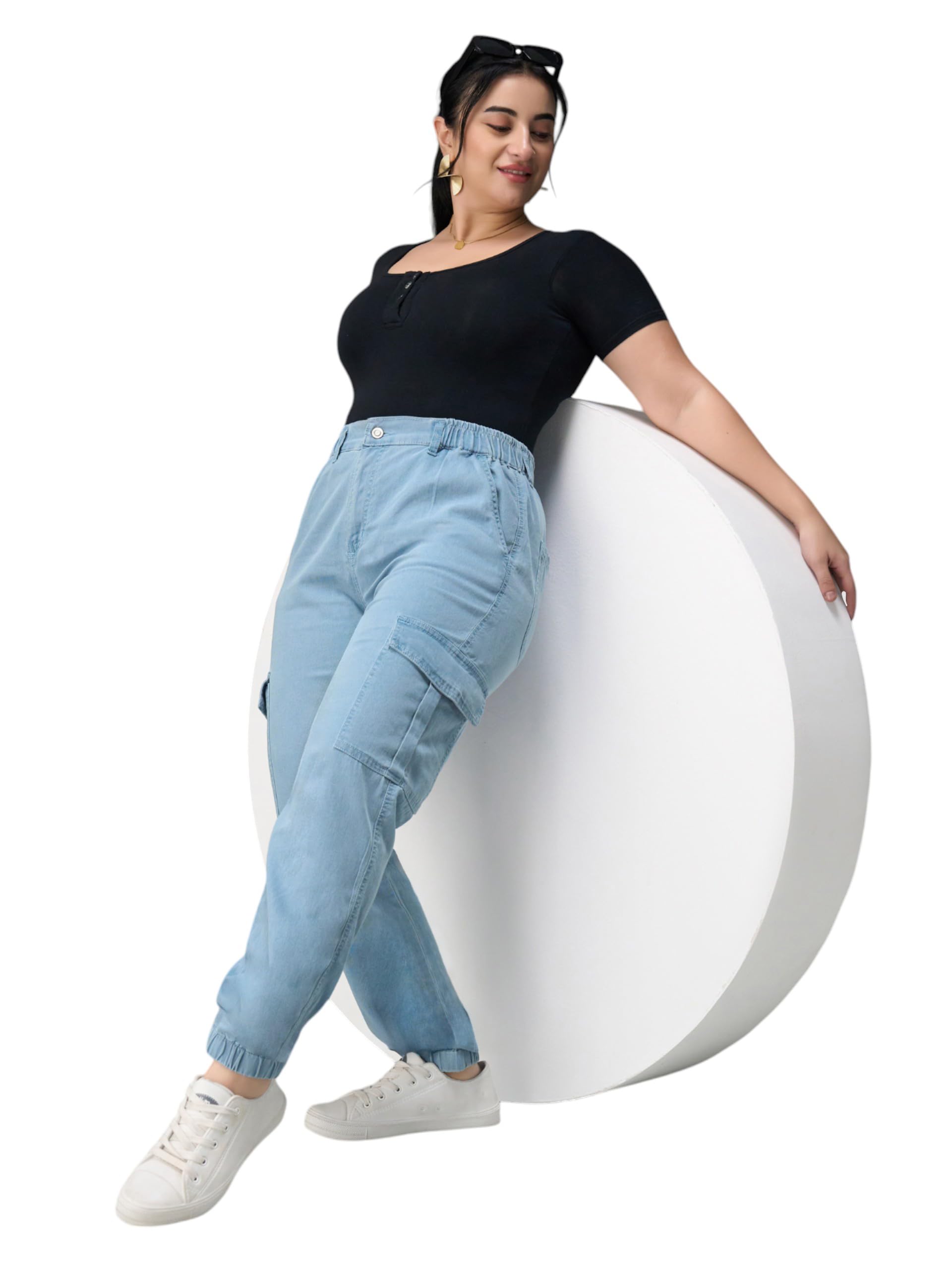 Women's High Rise Light Weight Denim Joggers